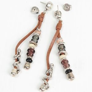 2016 Uno de 50 "Liana" Beaded Leather Pierced Earrings PEN0495